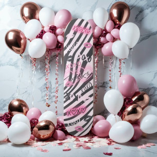 Girly White en Roze XOXO Valentijn Skateboard