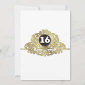 Girly White Faux Gold Foil Sweet 16 Invitation Kaart (Achterkant)
