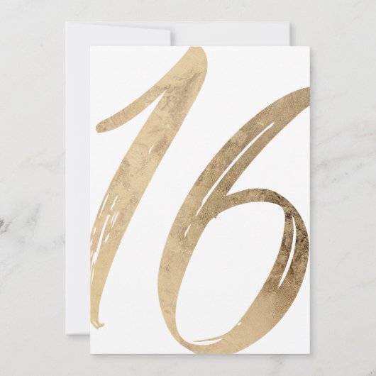 Girly White Faux Gold Foil Sweet 16 Kaart (Achterkant)