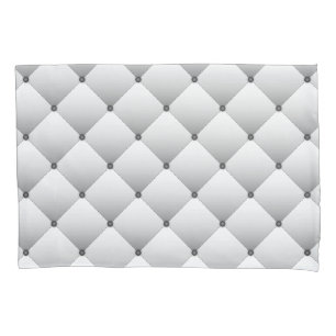 Girly White Faux Quilted Diamond Pattern Kussensloop