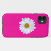 Girly White Gerber Daisy op Hot Pink iPhone 5 Hoes (Achterkant (horizontaal))
