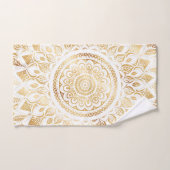 Girly White Gold Mandala Floral Bad Handdoek (Handdoek)