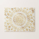 Girly White Gold Mandala Floral Legpuzzel (Horizontaal)