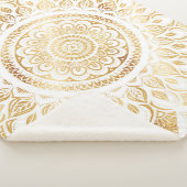 Girly White Gold Mandala Floral Sherpa Deken (3/4)