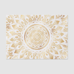 Girly White Gold Mandala Floral Tissuepapier