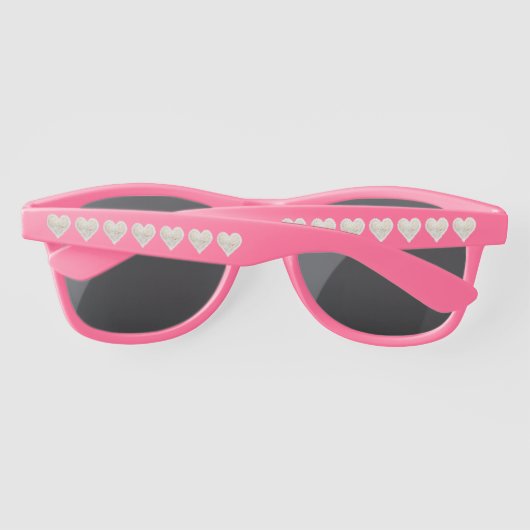 Girly White Hearts Zonnebrillen (Achterkant)