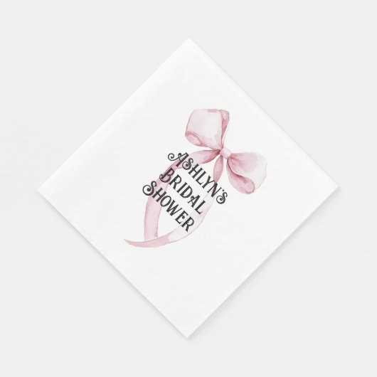 Girly White Pink Bow Vrijgezellenfeest Servet (Hoek)