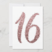 Girly White Rose Gold Scattered Glitter Sweet 16 Kaart (Achterkant)