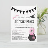 Girly Wicked verjaardagsfeestje uitnodiging (Staand voorkant)