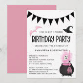 Girly Wicked verjaardagsfeestje uitnodiging (Voorkant / Achterkant)