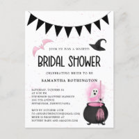 Girly Wied Halloween Bridal Shower Invitation