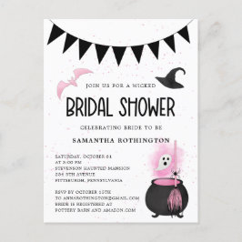 Girly Wied Halloween Bridal Shower Invitation Briefkaart