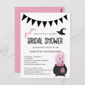 Girly Wied Halloween Bridal Shower Invitation Briefkaart (Voorkant / Achterkant)