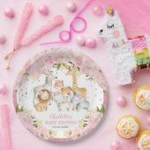 Girly Wild Baby Animals Oerwoud Safari Birthday Papieren Bordje (Feest)