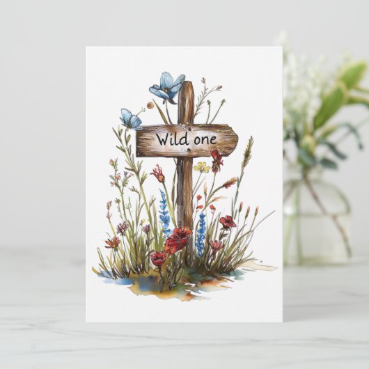 Girly Wild Een Verjaardag Kaart (Staand voorkant)