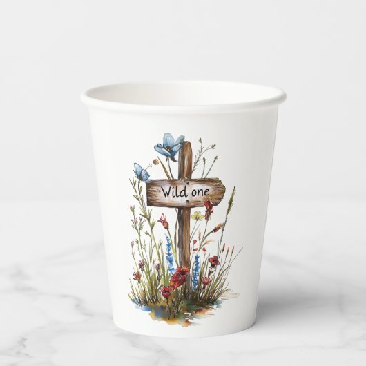 Girly Wild One Papieren Bekers (Achterkant)