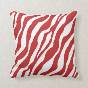 Girly Wild Red Zebra Print Kussen