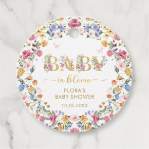 Girly Wildflower Garden Baby in Bloom Dank je Bedankjes Labels