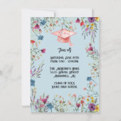 Girly Wildflower Pastel Afstudeerfeest Kaart (Achterkant)