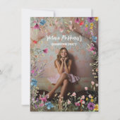 Girly Wildflower Pastel Afstudeerfeest Kaart (Voorkant)