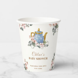  Girly Wildflower Tea Baby shower Papieren Bekers