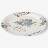 Girly Wildflower Tea Baby shower Papieren Bordje (Gekanteld)