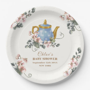 Girly Wildflower Tea Baby shower Papieren Bordje
