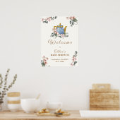  Girly Wildflower Tea Baby shower Welkom Poster (Keuken)