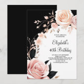 Girly Wildflower Verrassing 40e Verjaardag Kaart (Voorkant / Achterkant)