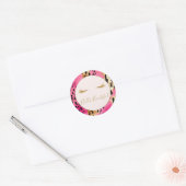 Girly Wimpers Roze Glam Goud Sparkle Leopard Ronde Sticker (Envelop)