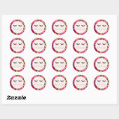 Girly Wimpers Roze Glam Gouden Luipaard Ronde Sticker (Vel)