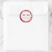 Girly Wimpers Roze Glam Gouden Luipaard Ronde Sticker (Tas)