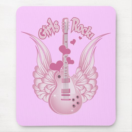 Girly Winged Guitar Muismat (Voorkant)