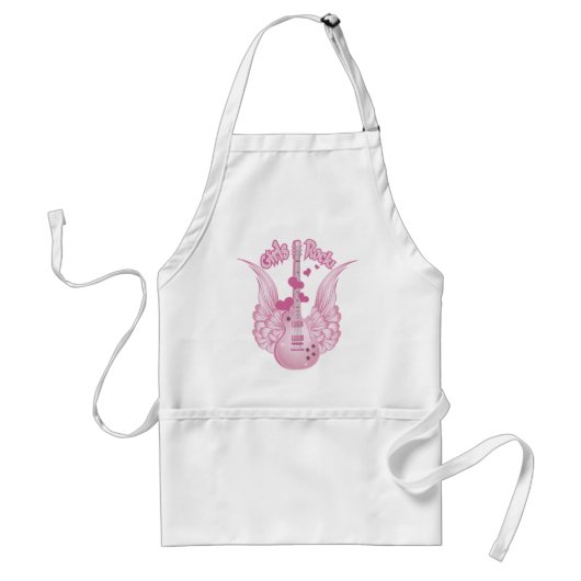 Girly Winged Guitar Standaard Schort (Voorkant)