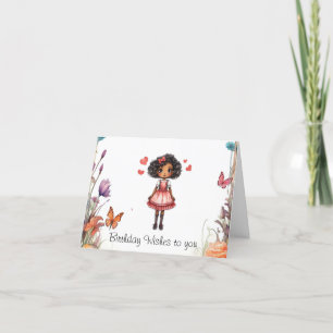 Girly Wish Verjaardag groeten Bedankkaart