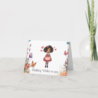 Girly Wish Verjaardag groeten Bedankkaart