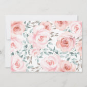 Girly Woodland Animals Chic Pink Roses Baby shower Kaart (Achterkant)