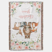 Girly Woodland Dieren Nursery Decor Blush Bloemen Deken (Voorkant Verticaal)