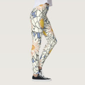 Girly Yellow Blue White Big Flowers vrouw Leggings (Rechts)
