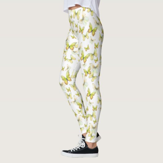 Girly yellow butterfly whimsical patterned leggings (Links)
