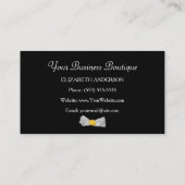 Girly Yellow Cheetah Print Boutique Chic Bow Visitekaartje (Achterkant)