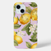 Girly Yellow, Mauve en Gold Lemon Fruit Trellis Case-Mate iPhone Case (Achterkant)