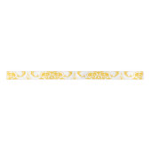 Girly Yellow White Damask Pattern Satijnen Lint (Voorkant)