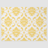 Girly Yellow White  Damask Pattern Tissuepapier (Voorkant)