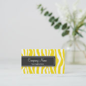Girly Yellow Zebra Print Visitekaartje (Staand voorkant)