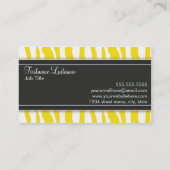 Girly Yellow Zebra Print Visitekaartje (Achterkant)