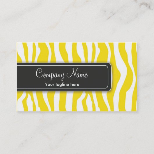 Girly Yellow Zebra Print Visitekaartje (Voorkant)