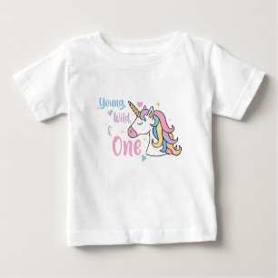 Girly Young Wild One Unicorn 1e verjaardag