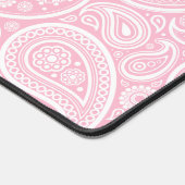 Girly zacht roze en wit paisley custom monogram bureaumat (Hoek)