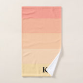 Girly zachte perzik ombre klassieke monogram bad handdoek (Handdoek)